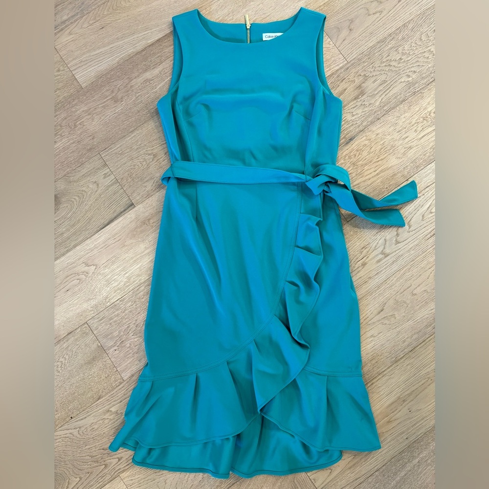 Calvin Klein faux wrap dress with belt